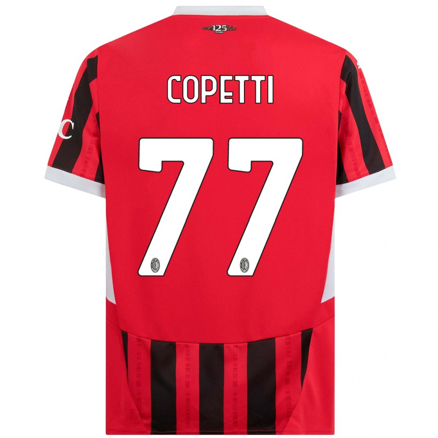 キッズフットボールMatilde Copetti#77赤黒ホームシャツ2024/25ジャージーユニフォーム