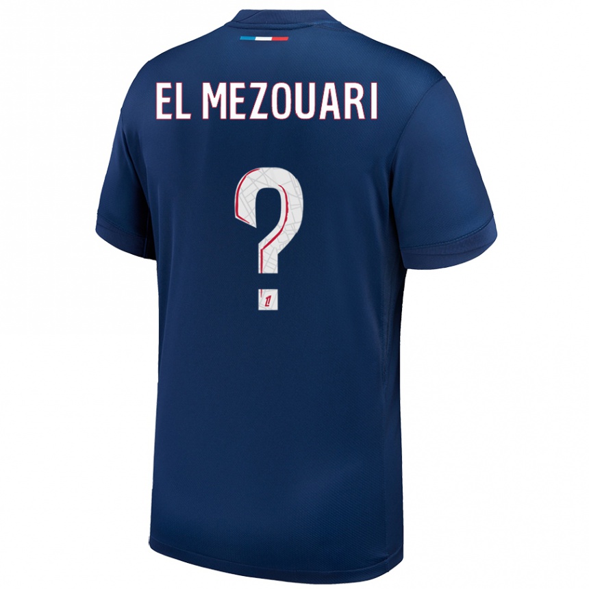 キッズフットボールSalah-Dine El Mezouari#0ネイビーブルー ホワイトホームシャツ2024/25ジャージーユニフォーム