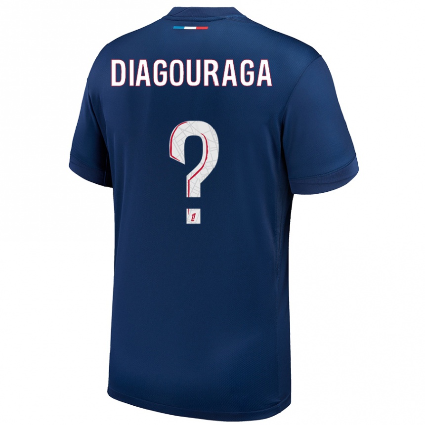 キッズフットボールToumani Diagouraga#0ネイビーブルー ホワイトホームシャツ2024/25ジャージーユニフォーム