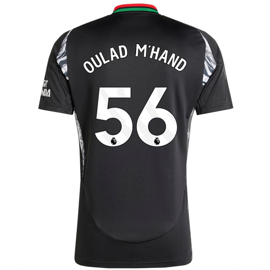 キッズフットボールSalah-Eddine Oulad M'hand#56黒アウェイシャツ2024/25ジャージーユニフォーム