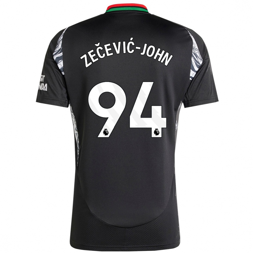 キッズフットボールLouis Zečević-John#94黒アウェイシャツ2024/25ジャージーユニフォーム