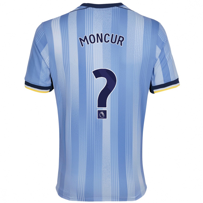 キッズフットボールRonny Moncur#0ライトブルーアウェイシャツ2024/25ジャージーユニフォーム