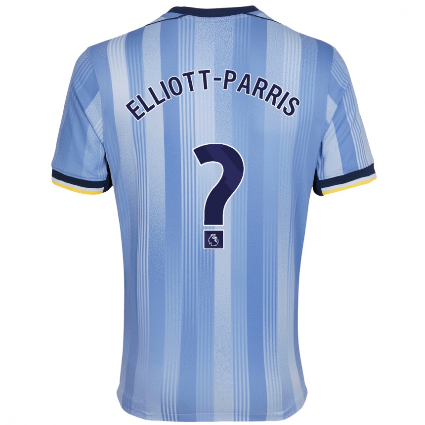 キッズフットボールReiss Elliott-Parris#0ライトブルーアウェイシャツ2024/25ジャージーユニフォーム