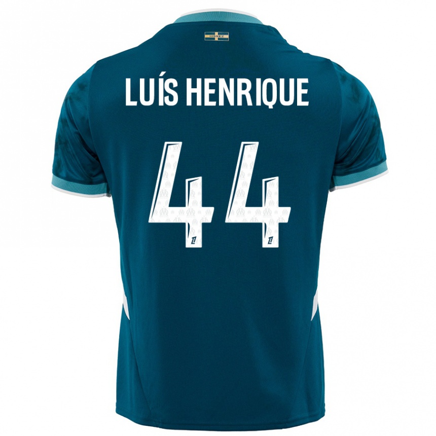 キッズフットボールLuis Henrique#44ターコイズブルーアウェイシャツ2024/25ジャージーユニフォーム