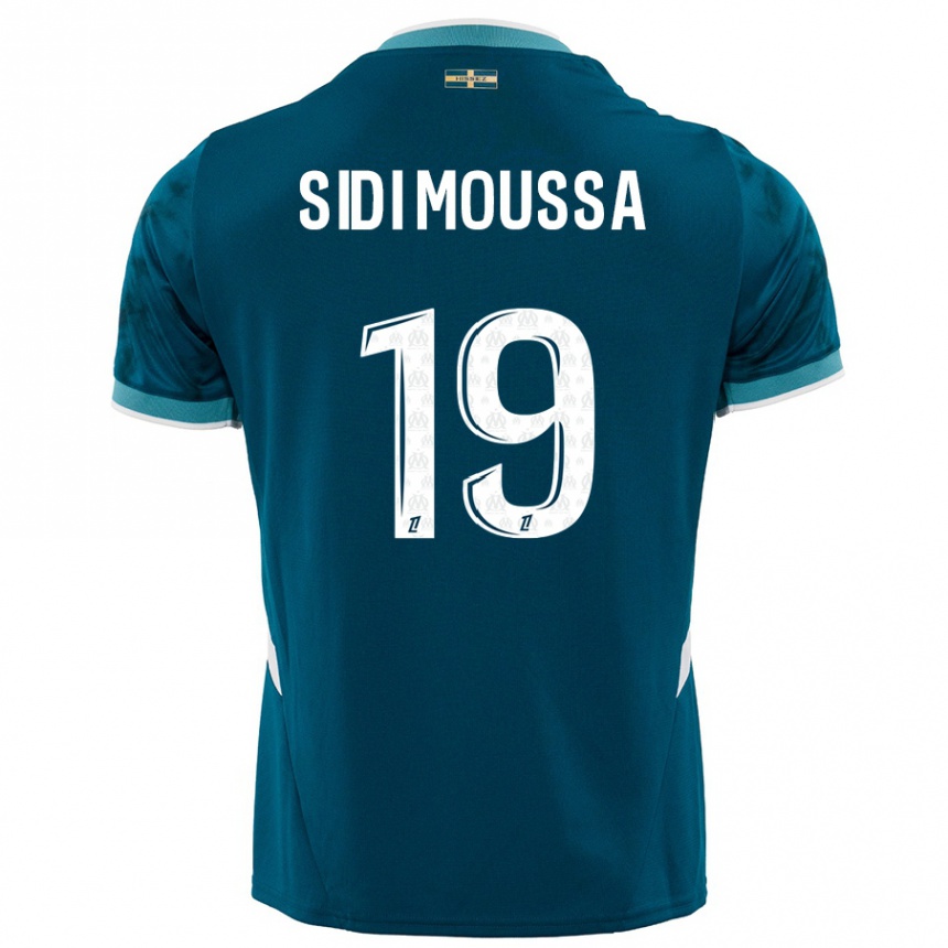 キッズフットボールSalima Sidi Moussa#19ターコイズブルーアウェイシャツ2024/25ジャージーユニフォーム