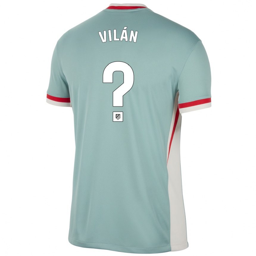 キッズフットボールDavid Vilán#0ライトベージュブルーアウェイシャツ2024/25ジャージーユニフォーム