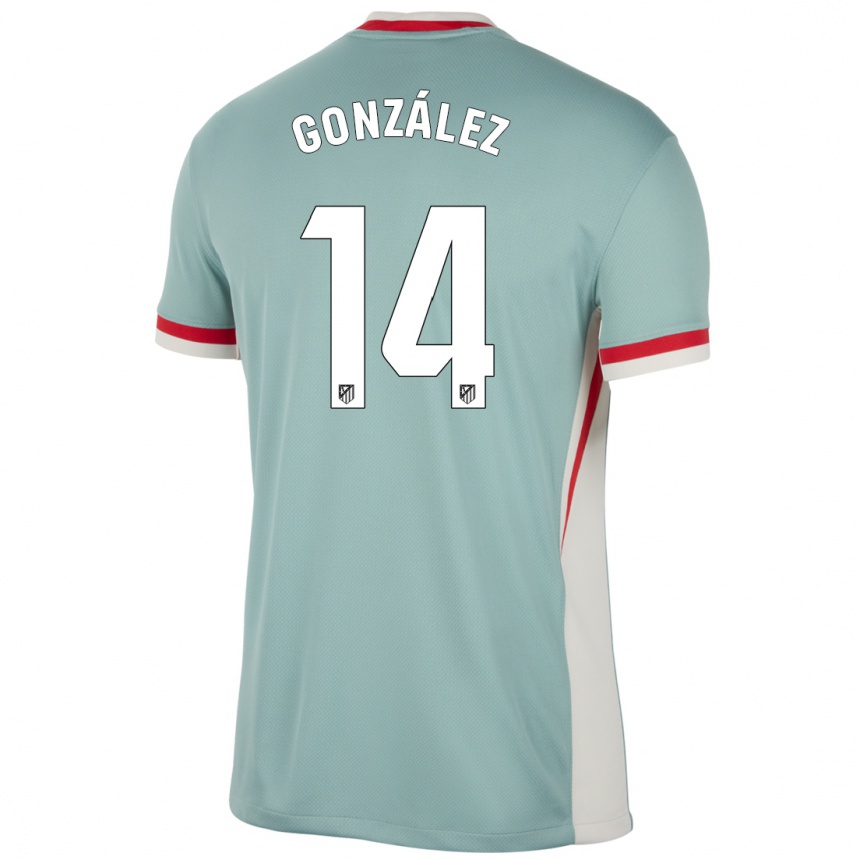 キッズフットボールJoaquín González#14ライトベージュブルーアウェイシャツ2024/25ジャージーユニフォーム