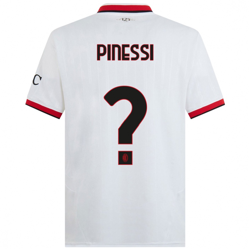 キッズフットボールRiccardo Pinessi#0白 黒 赤アウェイシャツ2024/25ジャージーユニフォーム