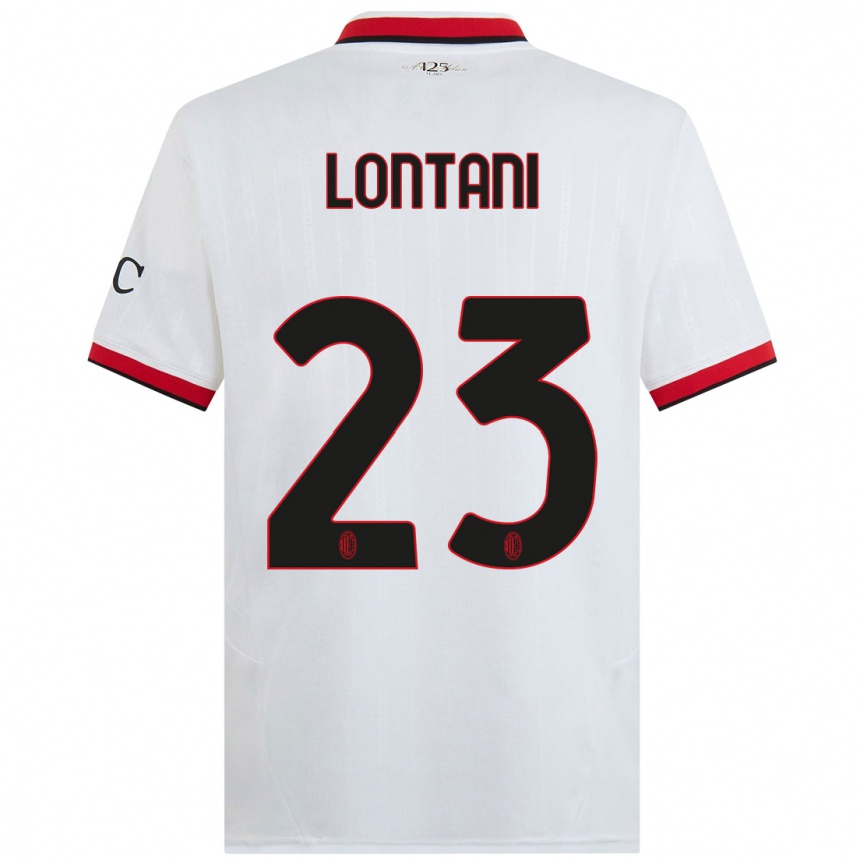 キッズフットボールSimone Lontani#23白 黒 赤アウェイシャツ2024/25ジャージーユニフォーム