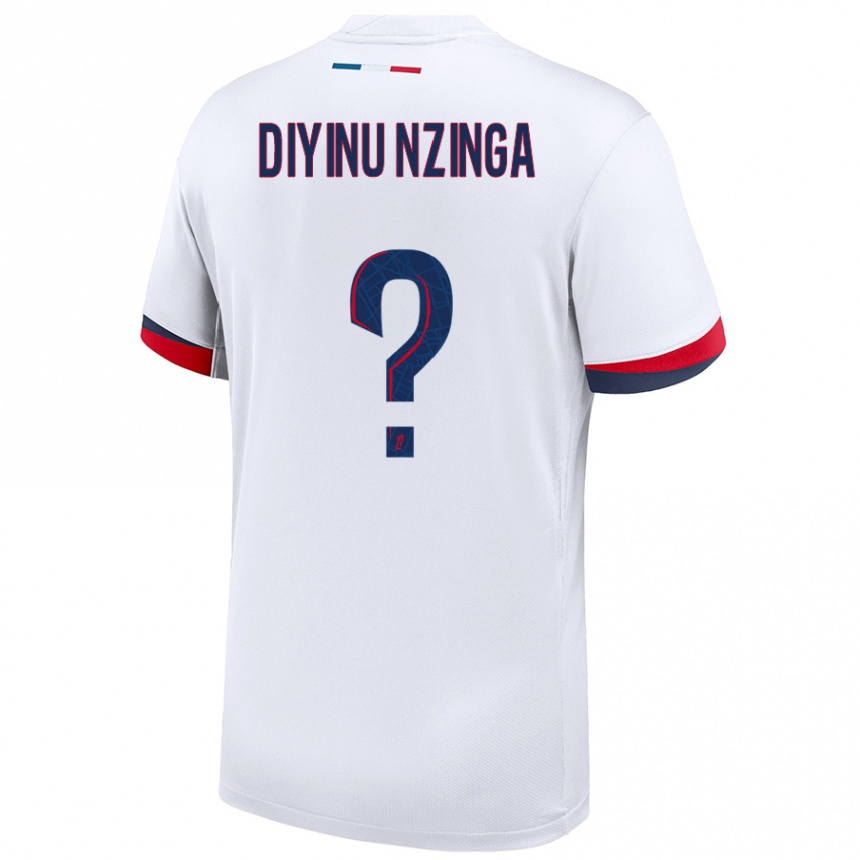 キッズフットボールVainqueur Diyinu Nzinga#0白 青 赤アウェイシャツ2024/25ジャージーユニフォーム