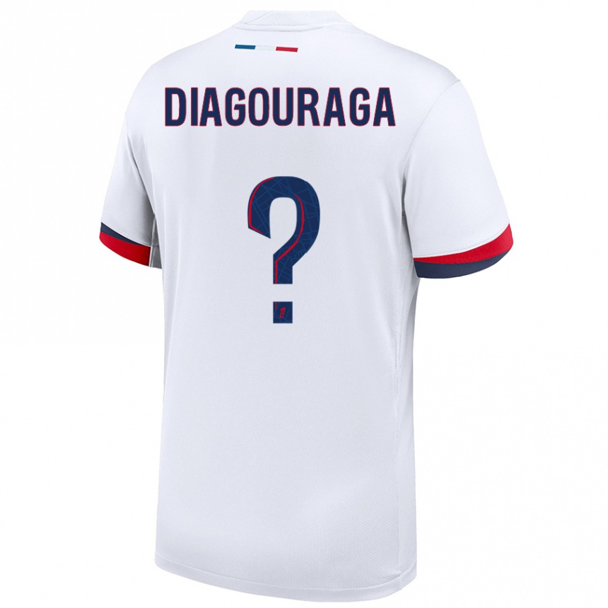 キッズフットボールToumani Diagouraga#0白 青 赤アウェイシャツ2024/25ジャージーユニフォーム