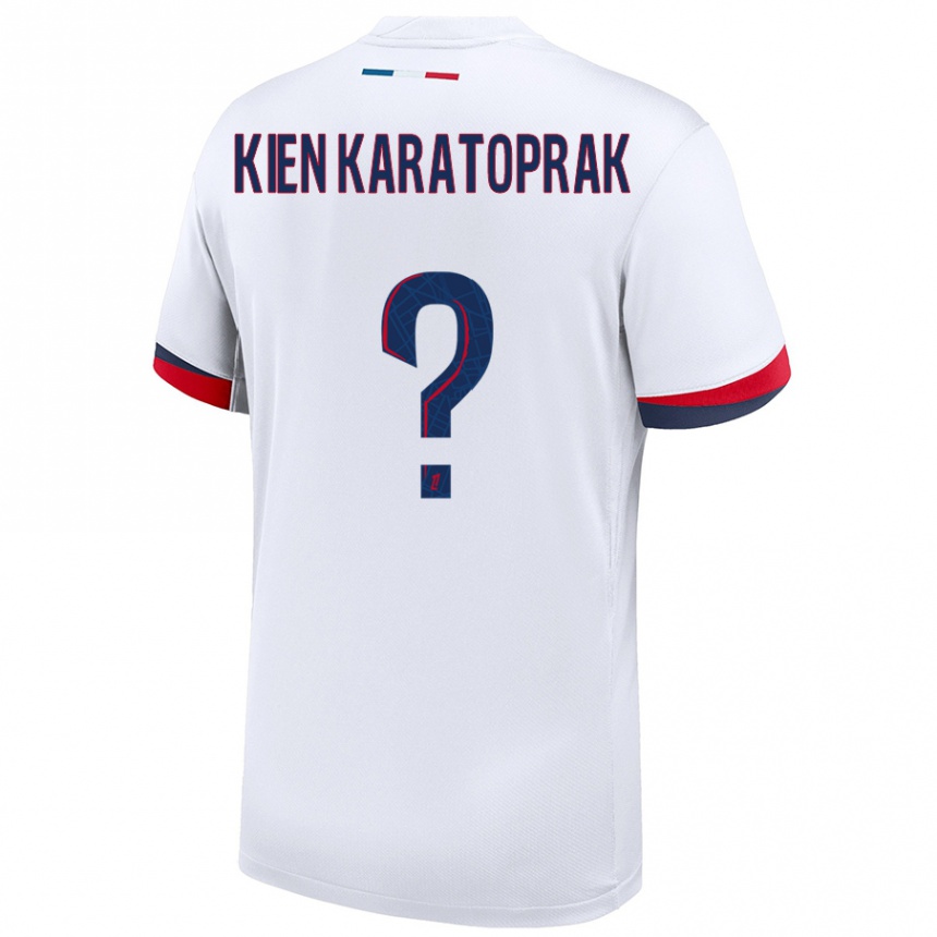 キッズフットボールKenan Kien Karatoprak#0白 青 赤アウェイシャツ2024/25ジャージーユニフォーム