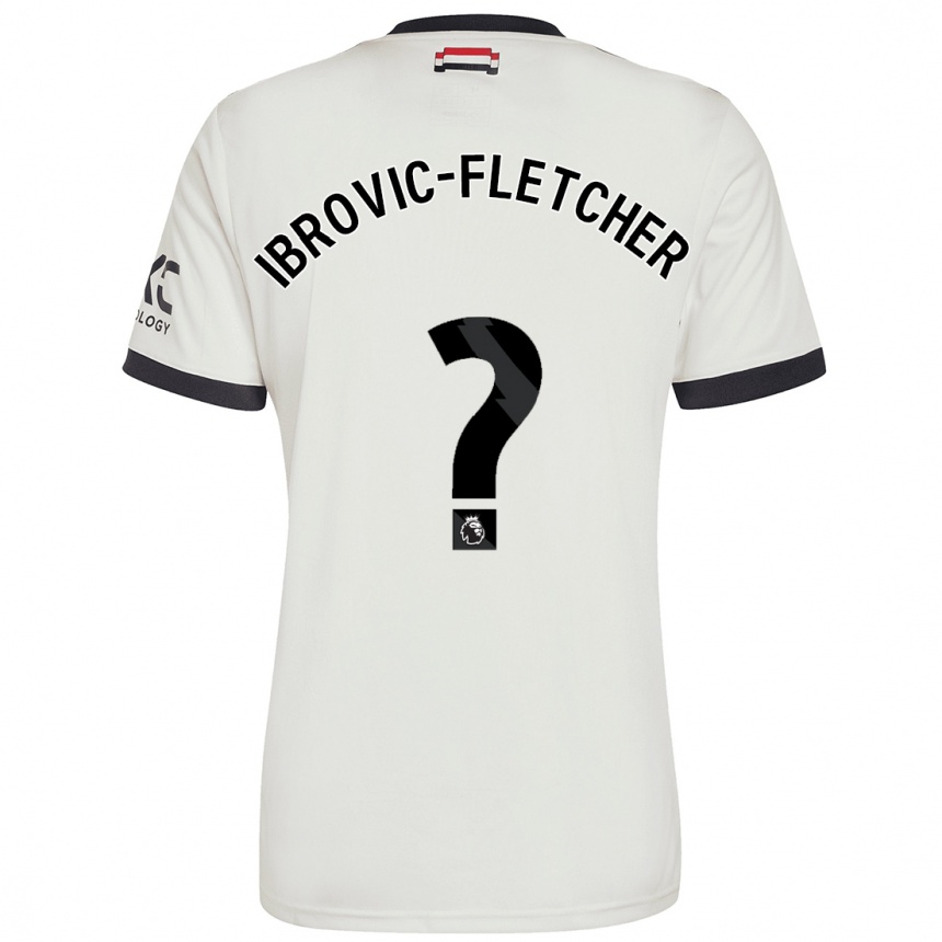 キッズフットボールEdward Ibrovic-Fletcher#0オフホワイトサードユニフォームシャツ2024/25ジャージーユニフォーム