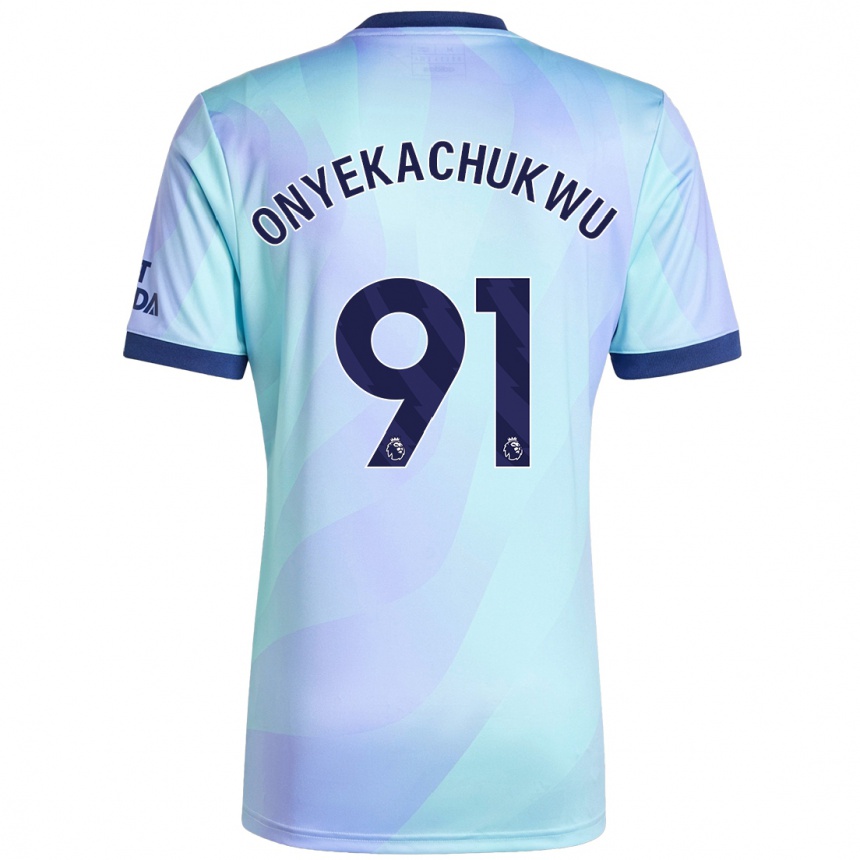 キッズフットボールSamuel Onyekachukwu#91アクアサードユニフォームシャツ2024/25ジャージーユニフォーム