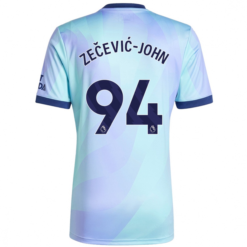 キッズフットボールLouis Zečević-John#94アクアサードユニフォームシャツ2024/25ジャージーユニフォーム