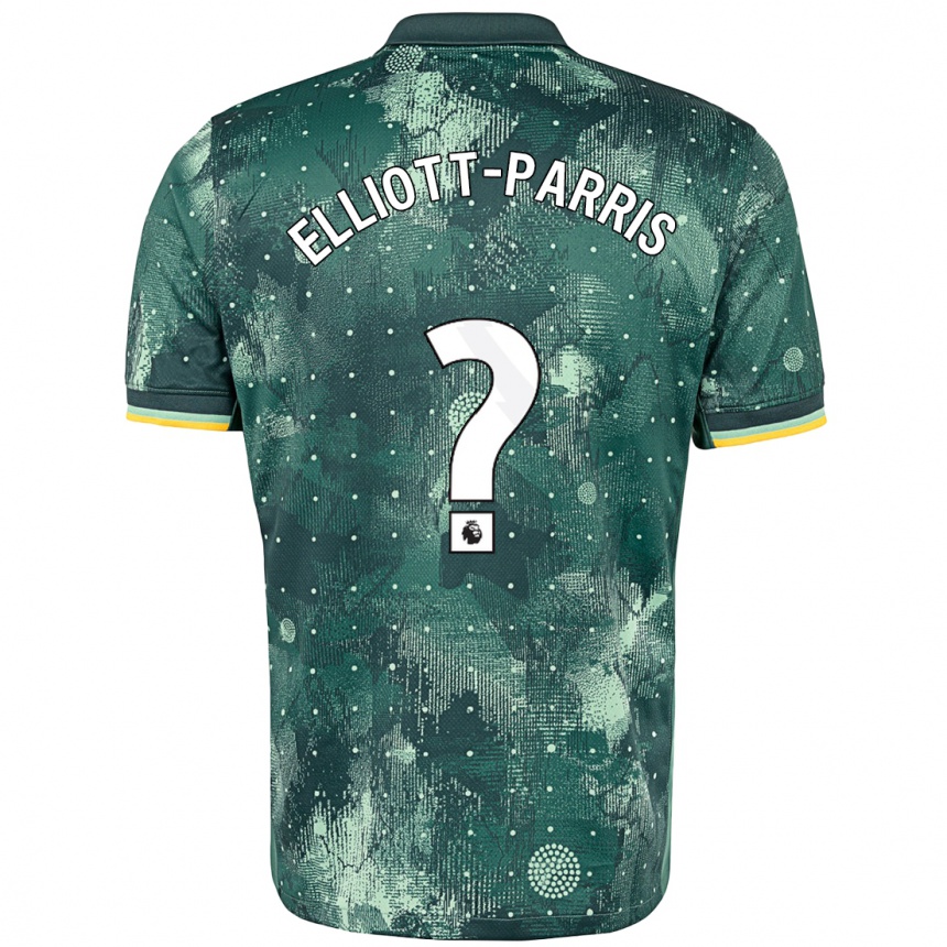 キッズフットボールReiss Elliott-Parris#0ミントグリーンサードユニフォームシャツ2024/25ジャージーユニフォーム