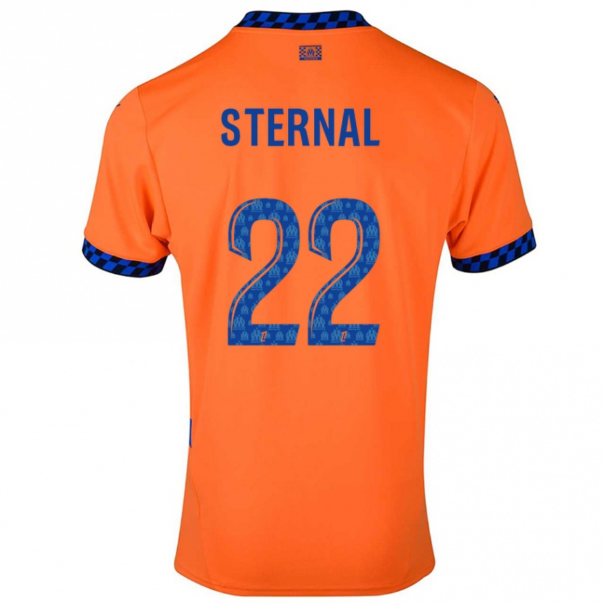 キッズフットボールEnzo Sternal#22オレンジ ダークブルーサードユニフォームシャツ2024/25ジャージーユニフォーム