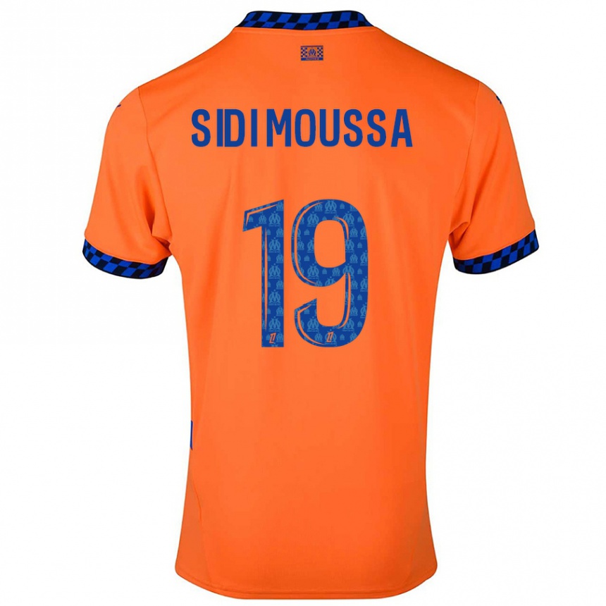 キッズフットボールSalima Sidi Moussa#19オレンジ ダークブルーサードユニフォームシャツ2024/25ジャージーユニフォーム