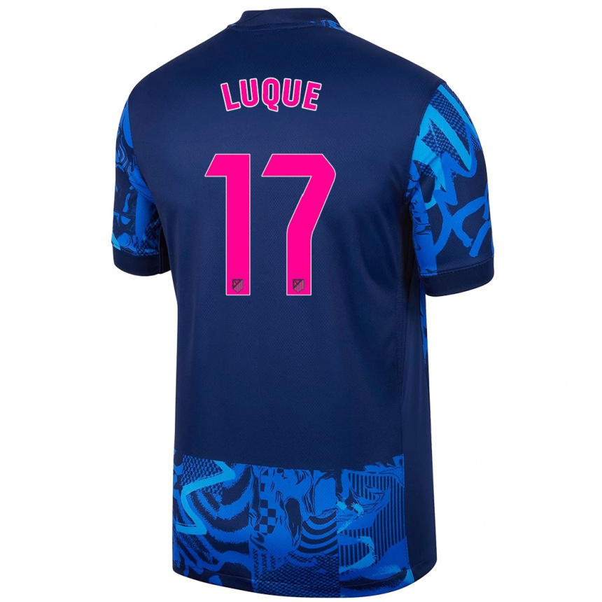 キッズフットボールIker Luque#17ロイヤルブルーサードユニフォームシャツ2024/25ジャージーユニフォーム