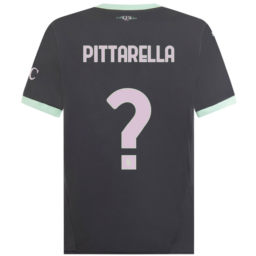 キッズフットボールMatteo Pittarella#0グレーサードユニフォームシャツ2024/25ジャージーユニフォーム