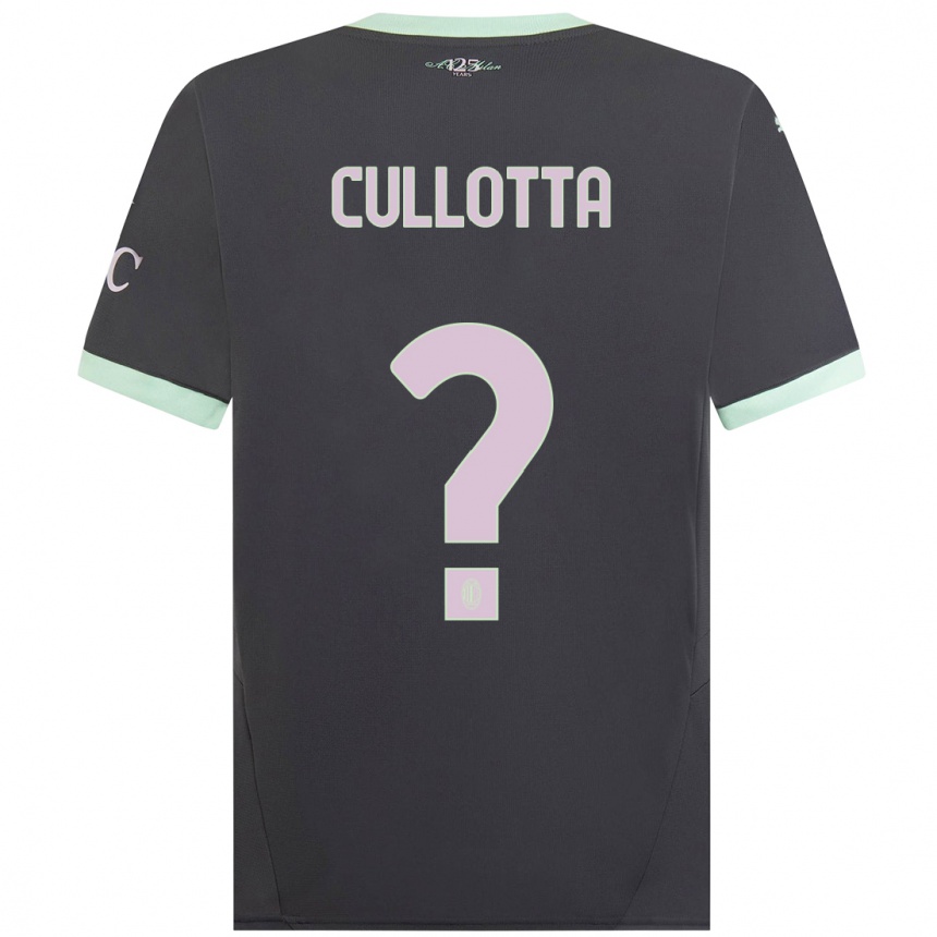 キッズフットボールAndrea Cullotta#0グレーサードユニフォームシャツ2024/25ジャージーユニフォーム