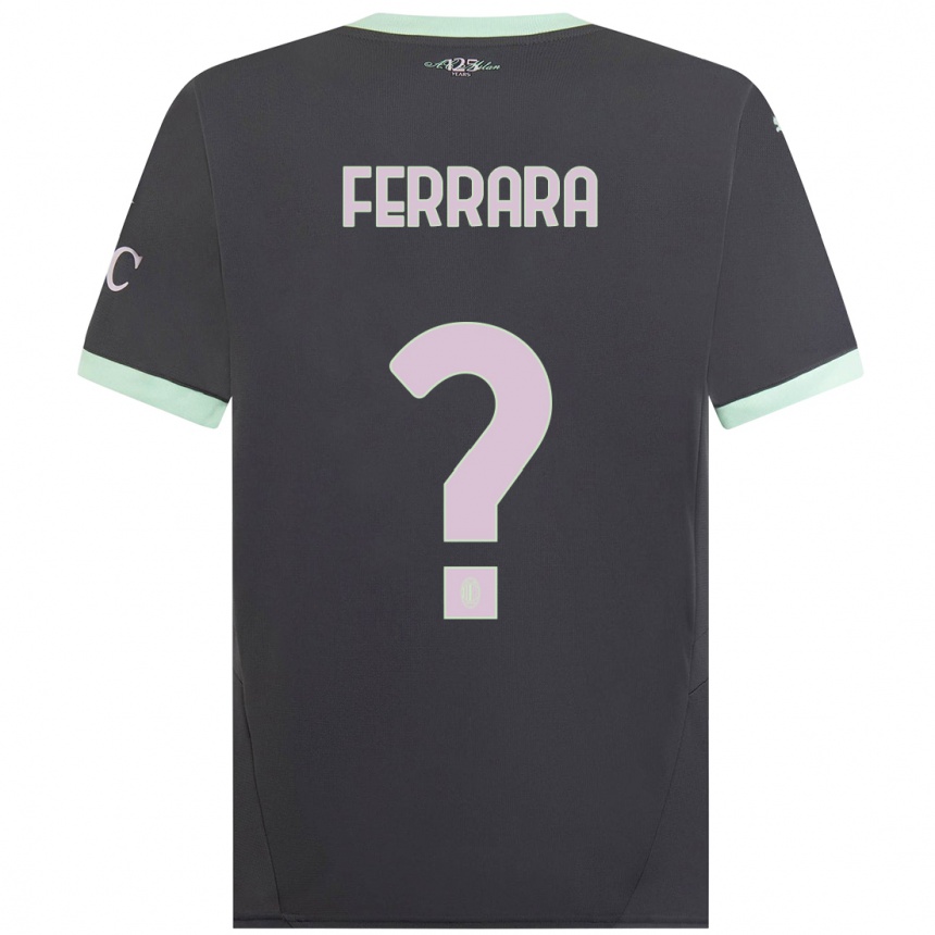 キッズフットボールFrancesco Ferrara#0グレーサードユニフォームシャツ2024/25ジャージーユニフォーム