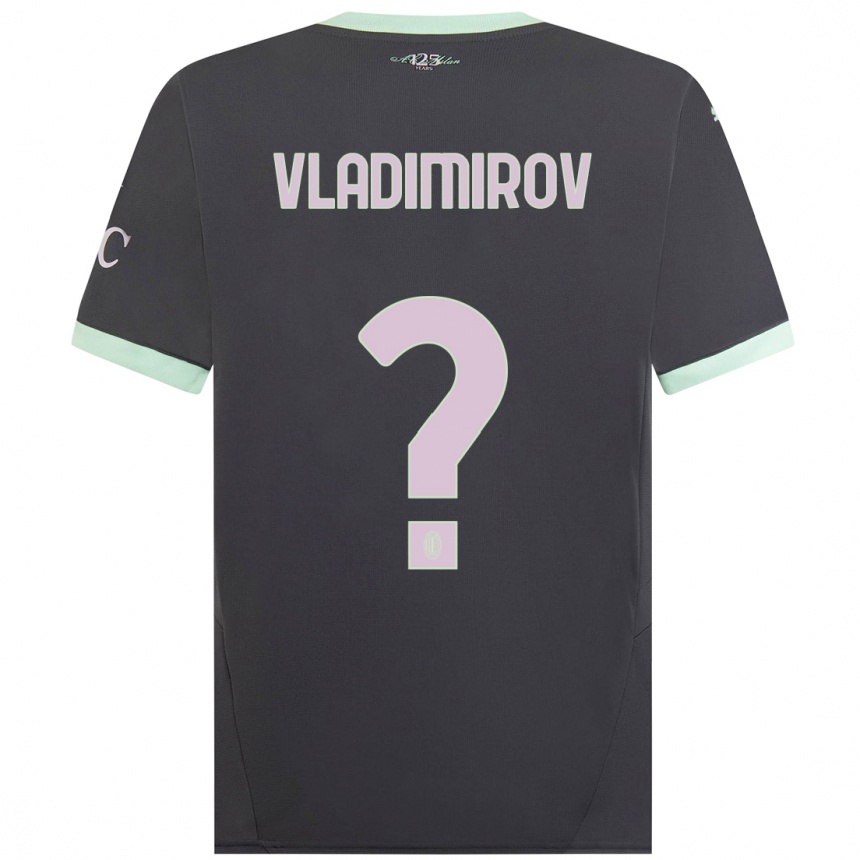 キッズフットボールValeri Vladimirov#0グレーサードユニフォームシャツ2024/25ジャージーユニフォーム