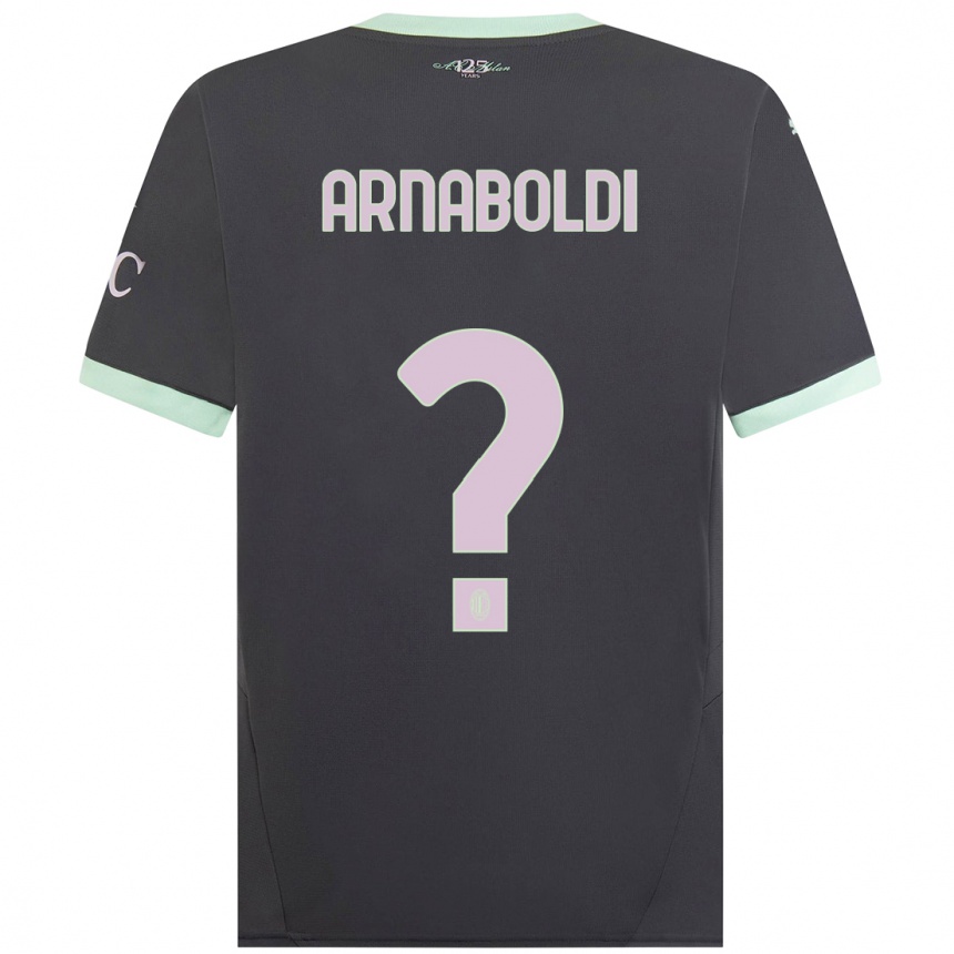 キッズフットボールPietro Arnaboldi#0グレーサードユニフォームシャツ2024/25ジャージーユニフォーム