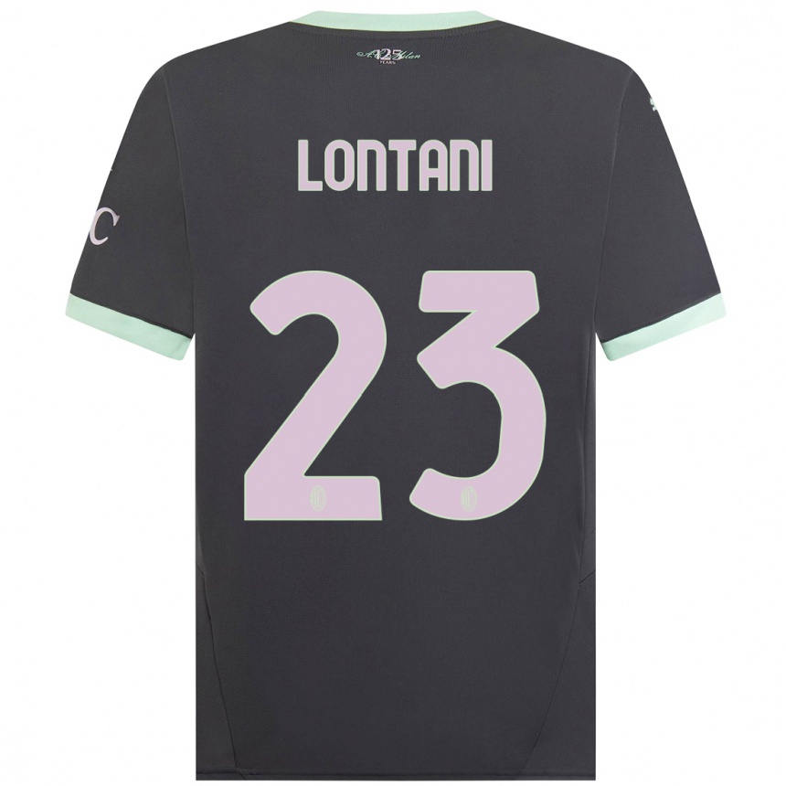 キッズフットボールSimone Lontani#23グレーサードユニフォームシャツ2024/25ジャージーユニフォーム