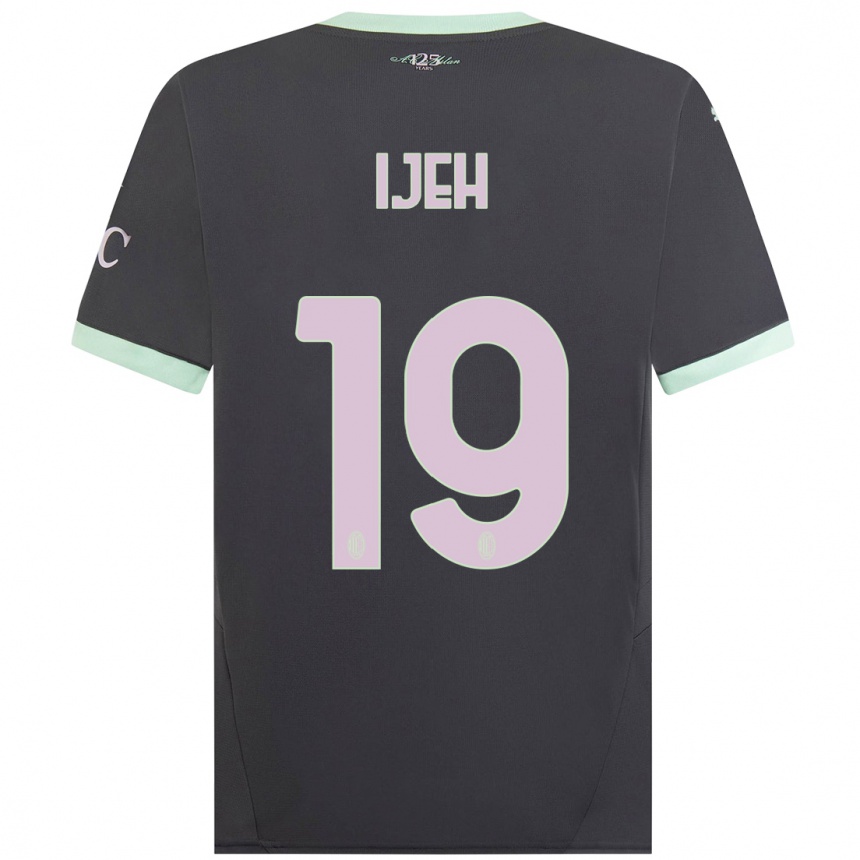 キッズフットボールEvelyn Ijeh#19グレーサードユニフォームシャツ2024/25ジャージーユニフォーム