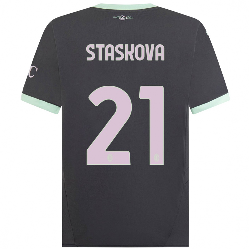 キッズフットボールAndrea Stašková#21グレーサードユニフォームシャツ2024/25ジャージーユニフォーム