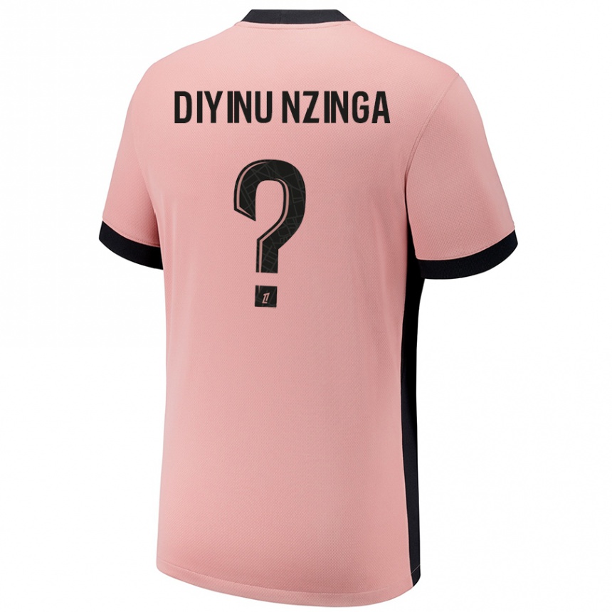 キッズフットボールVainqueur Diyinu Nzinga#0ラストピンクサードユニフォームシャツ2024/25ジャージーユニフォーム