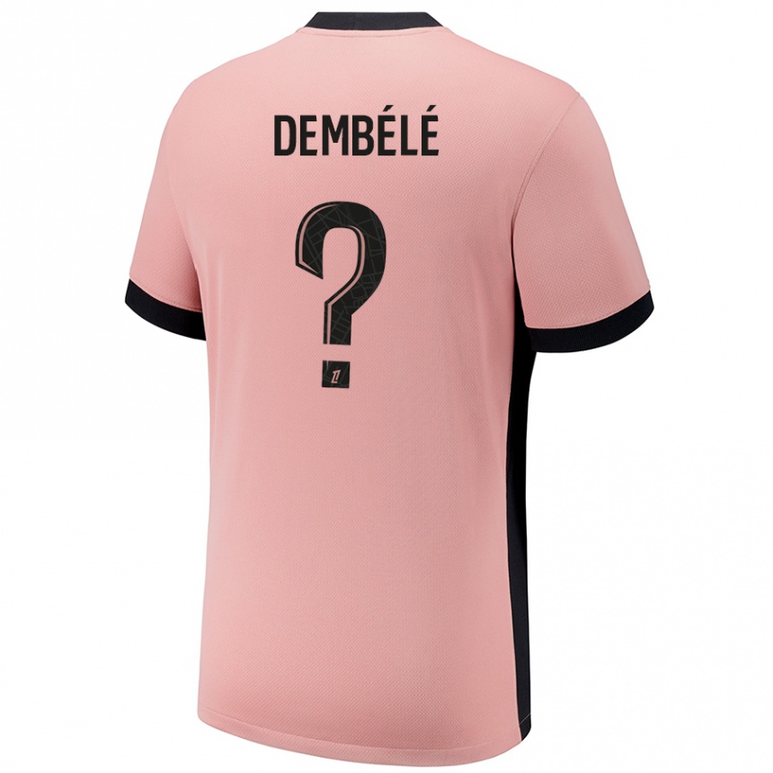 キッズフットボールOmar Dembélé#0ラストピンクサードユニフォームシャツ2024/25ジャージーユニフォーム