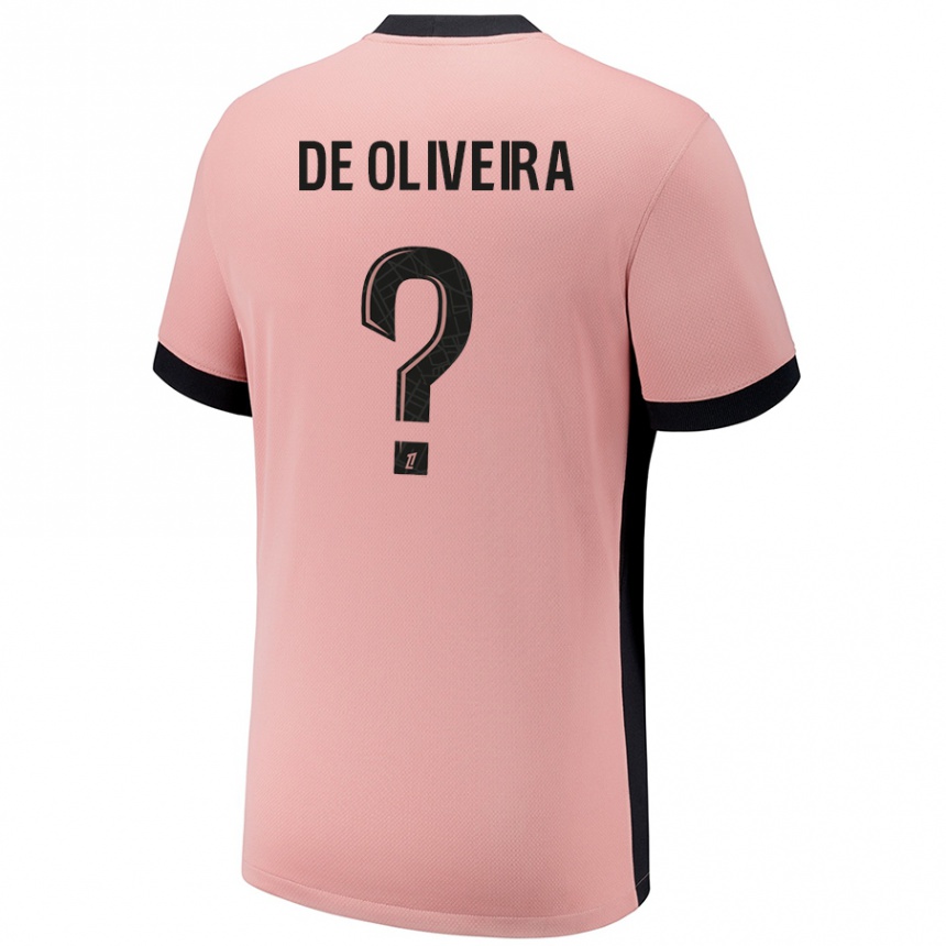 キッズフットボールMathieu De Oliveira#0ラストピンクサードユニフォームシャツ2024/25ジャージーユニフォーム