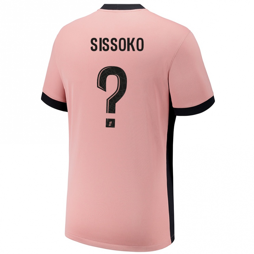 キッズフットボールNassiama Sissoko#0ラストピンクサードユニフォームシャツ2024/25ジャージーユニフォーム