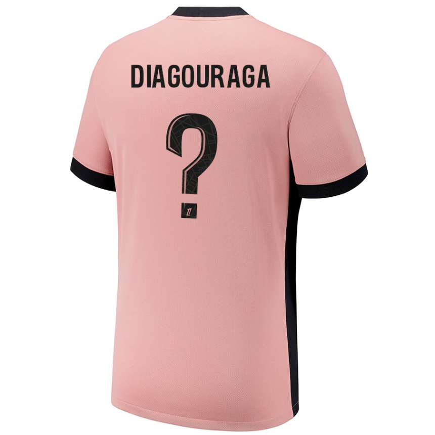 キッズフットボールToumani Diagouraga#0ラストピンクサードユニフォームシャツ2024/25ジャージーユニフォーム