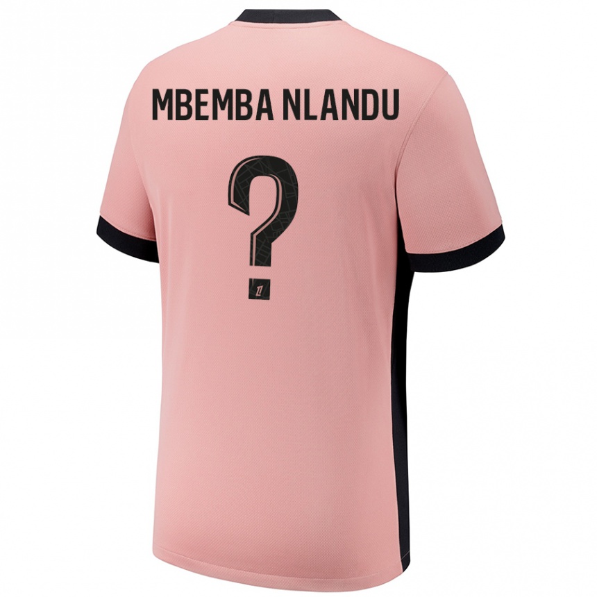 キッズフットボールEmmanuel Mbemba Nlandu#0ラストピンクサードユニフォームシャツ2024/25ジャージーユニフォーム