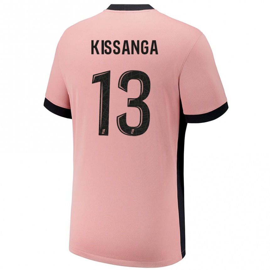 キッズフットボールHugo Kissanga#13ラストピンクサードユニフォームシャツ2024/25ジャージーユニフォーム