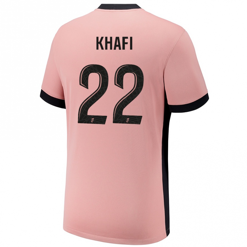 キッズフットボールYanis Khafi#22ラストピンクサードユニフォームシャツ2024/25ジャージーユニフォーム