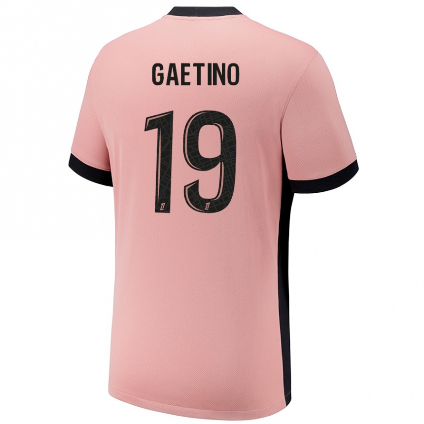 キッズフットボールEva Gaetino#19ラストピンクサードユニフォームシャツ2024/25ジャージーユニフォーム