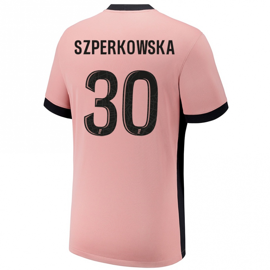 キッズフットボールOliwia Szperkowska#30ラストピンクサードユニフォームシャツ2024/25ジャージーユニフォーム