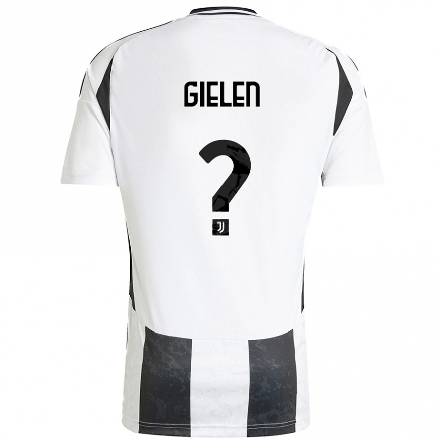 メンズフットボールWout Gielen#0白 黒ホームシャツ2024/25ジャージーユニフォーム