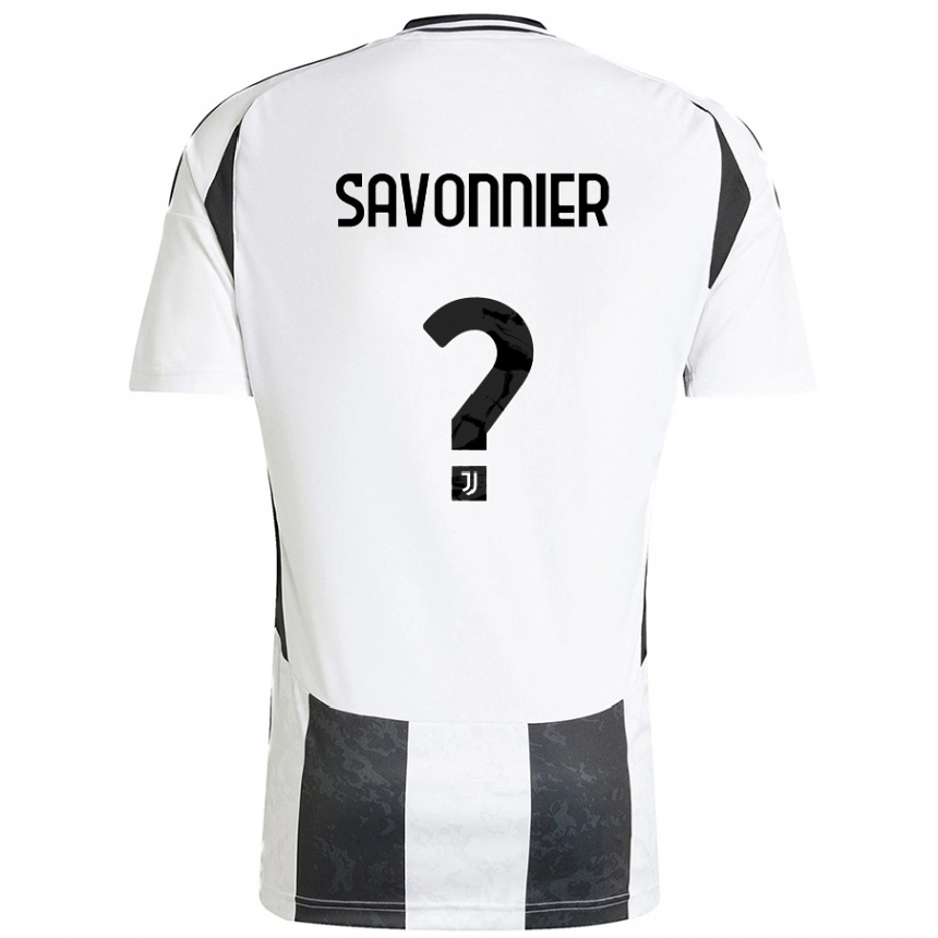 メンズフットボールNelson Savonnier#0白 黒ホームシャツ2024/25ジャージーユニフォーム