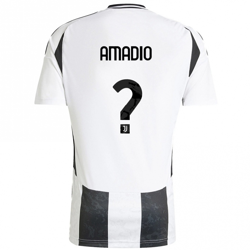 メンズフットボールAlex Amadio#0白 黒ホームシャツ2024/25ジャージーユニフォーム