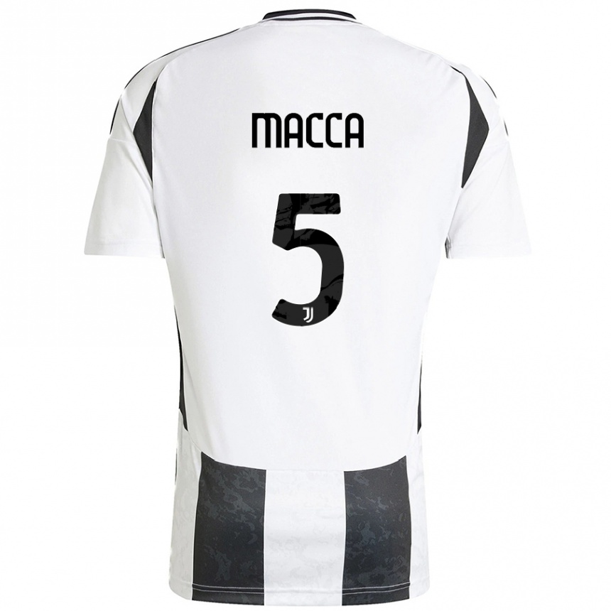 メンズフットボールFederico Macca#5白 黒ホームシャツ2024/25ジャージーユニフォーム