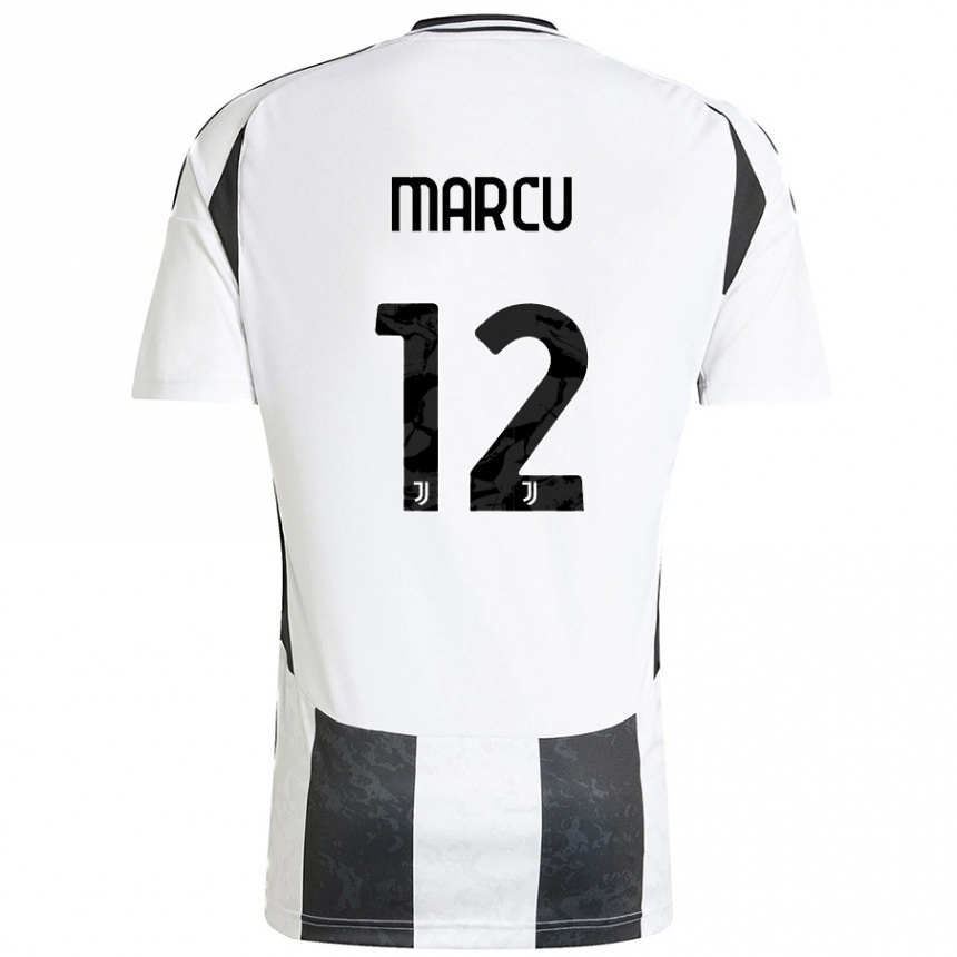 メンズフットボールAlessio Marcu#12白 黒ホームシャツ2024/25ジャージーユニフォーム