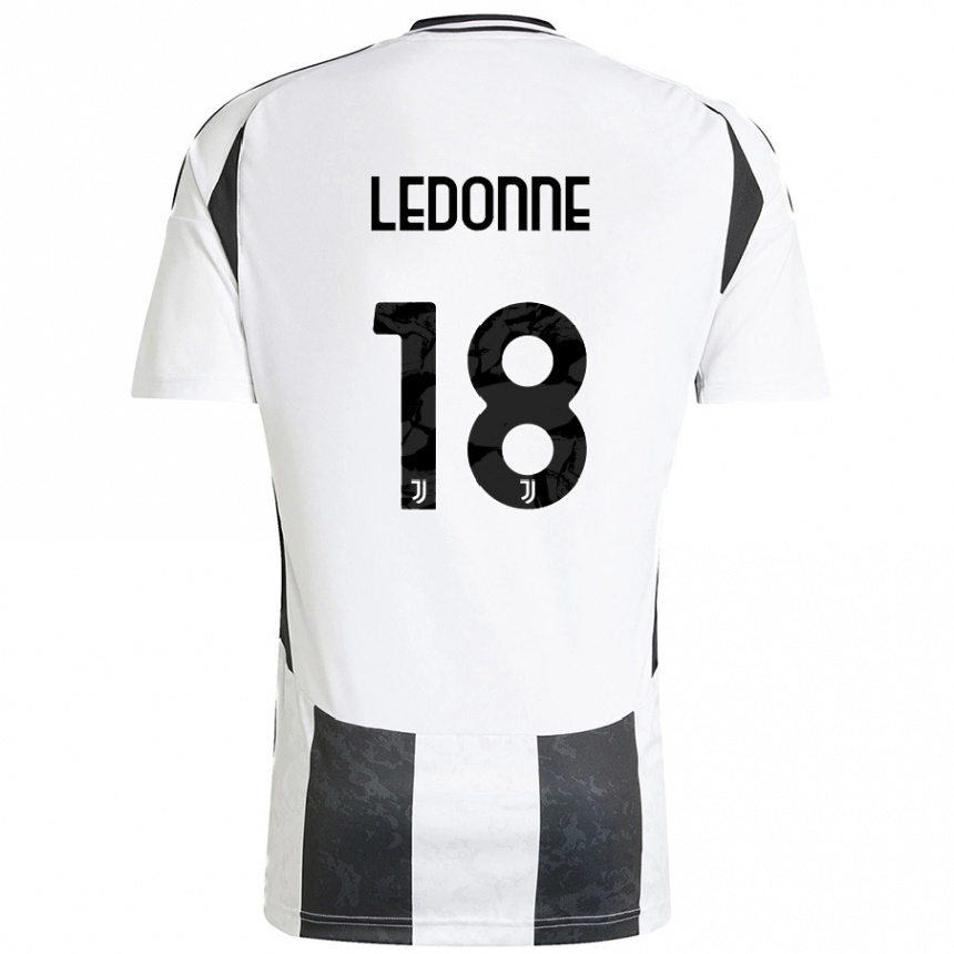 メンズフットボールNicolò Ledonne#18白 黒ホームシャツ2024/25ジャージーユニフォーム