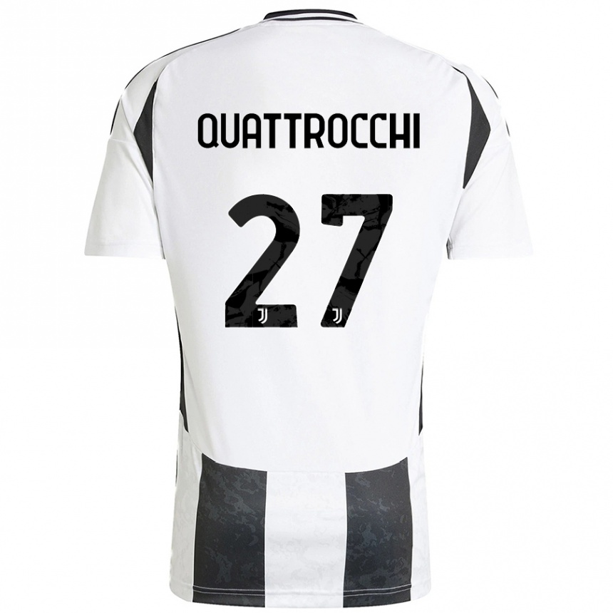 メンズフットボールJuan Ignacio Quattrocchi#27白 黒ホームシャツ2024/25ジャージーユニフォーム