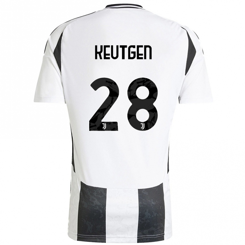 メンズフットボールEnzo Keutgen#28白 黒ホームシャツ2024/25ジャージーユニフォーム