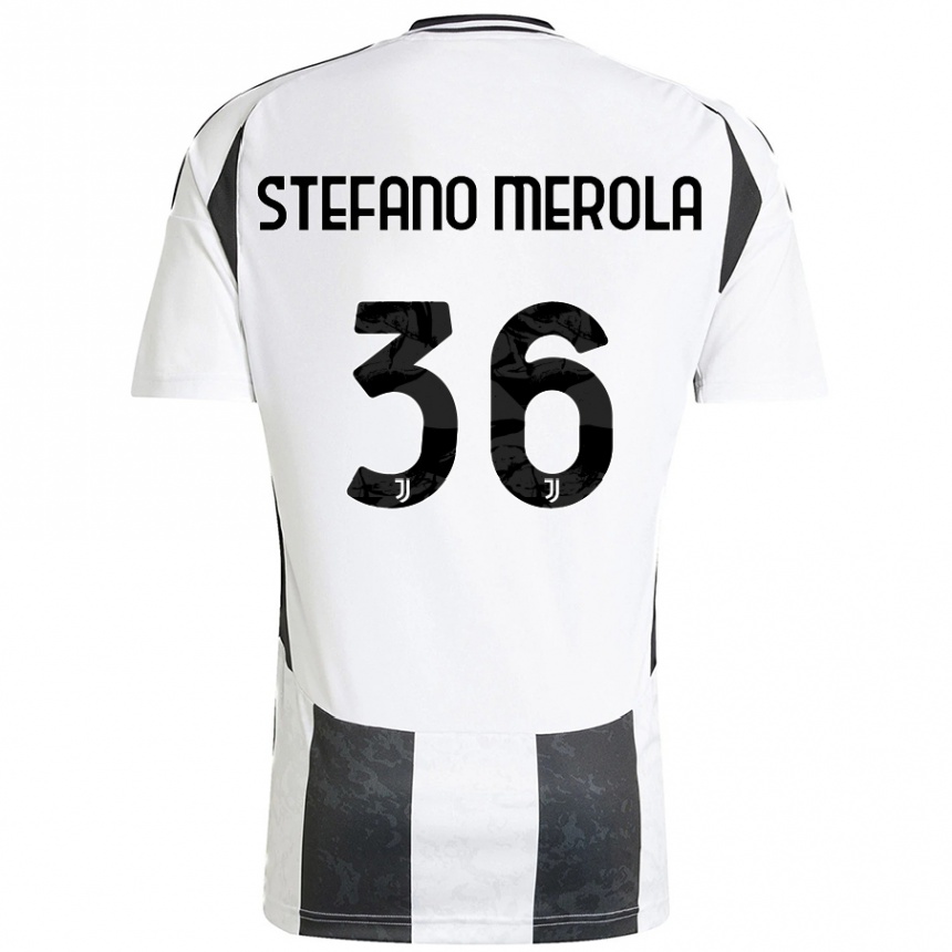 メンズフットボールAntonio Stefano Merola#36白 黒ホームシャツ2024/25ジャージーユニフォーム